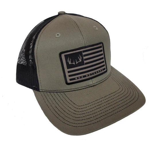 BUX Deer Flag Patch Hat - Olive/Black