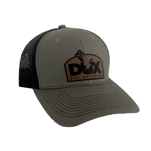 DUX Leather Patch Hat - Olive/Black